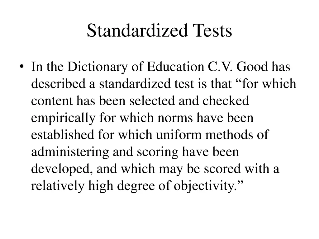 standardized tests