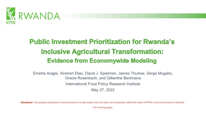 public investment prioritization for rwanda