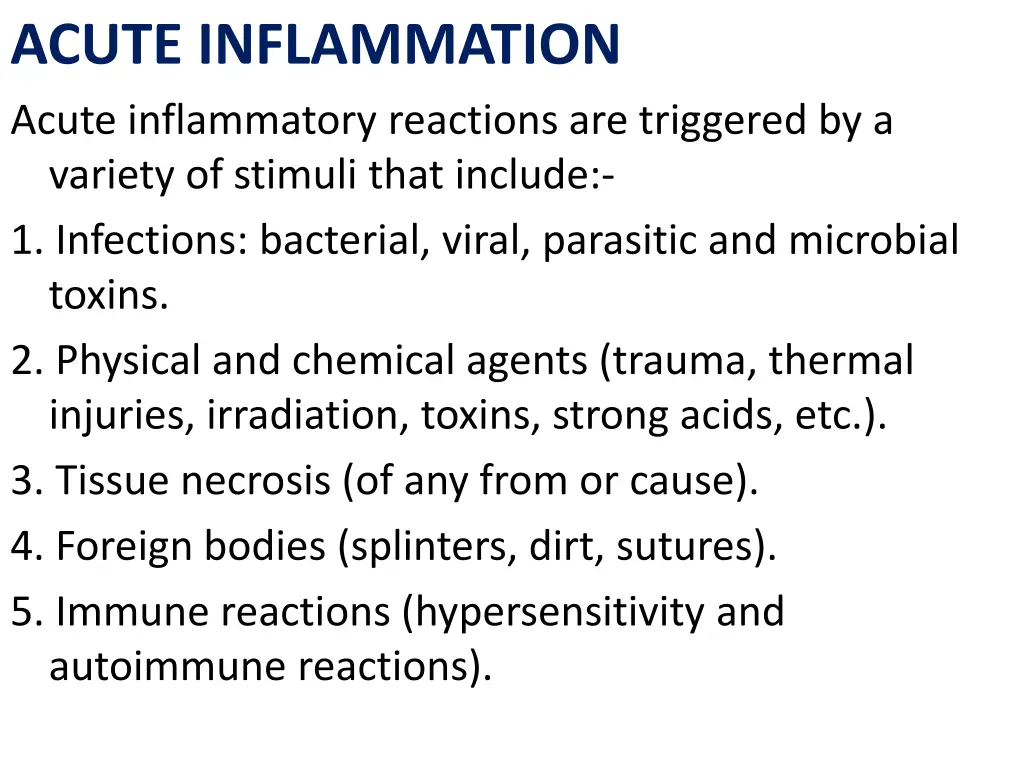 acute inflammation acute inflammatory reactions