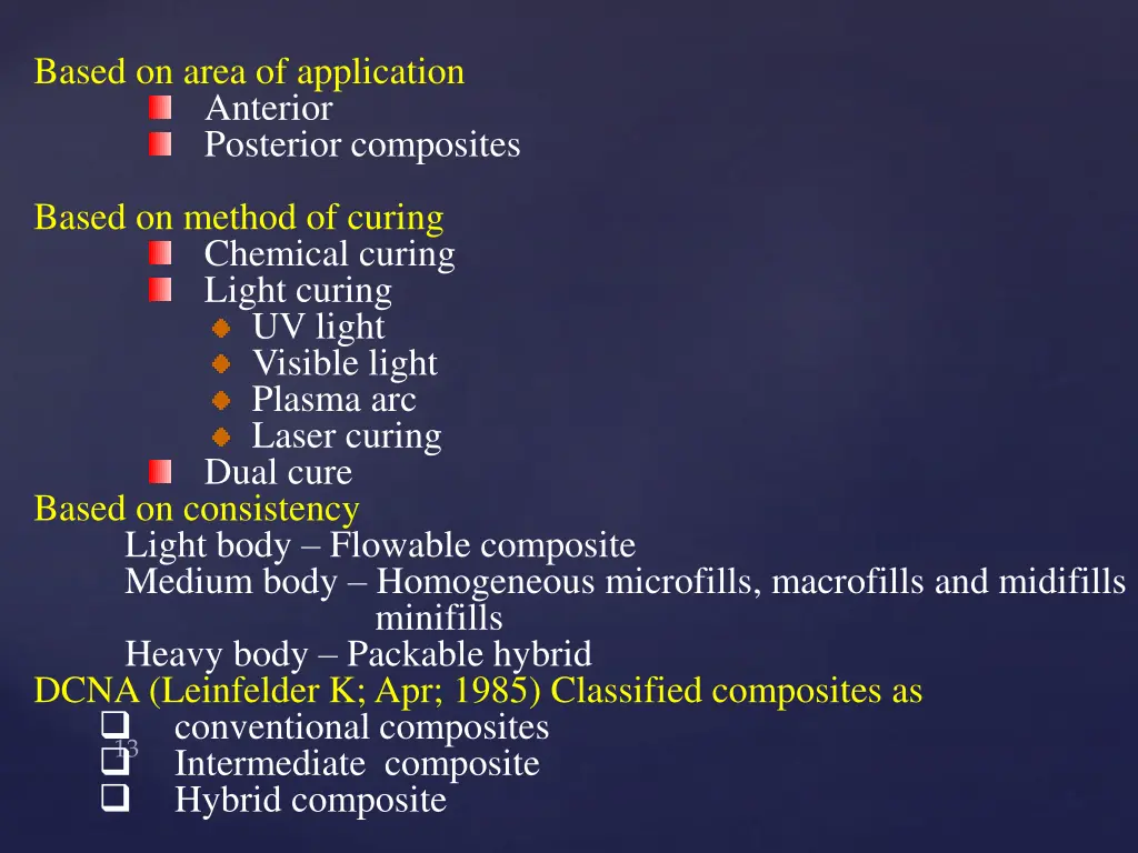 based on area of application anterior posterior