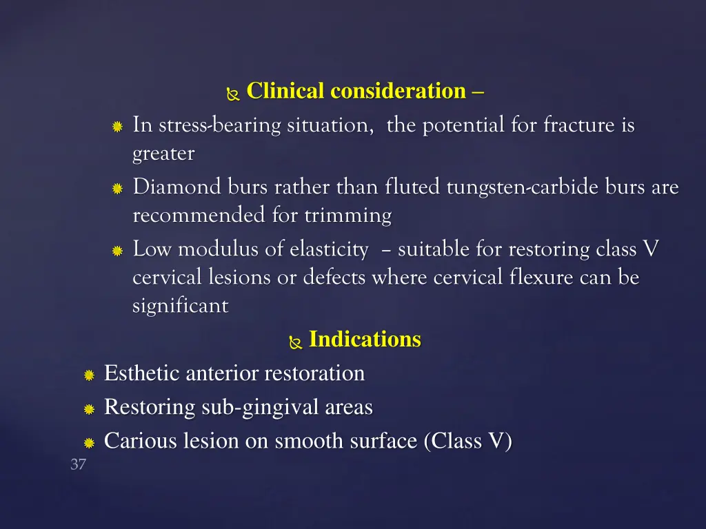 clinical consideration in stress bearing