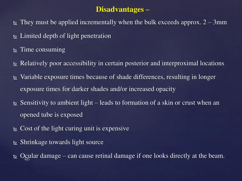 disadvantages