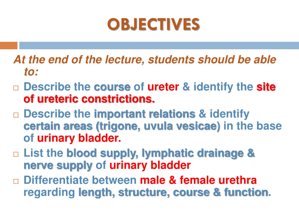 objectives