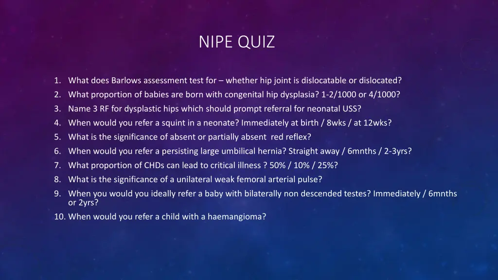 nipe quiz