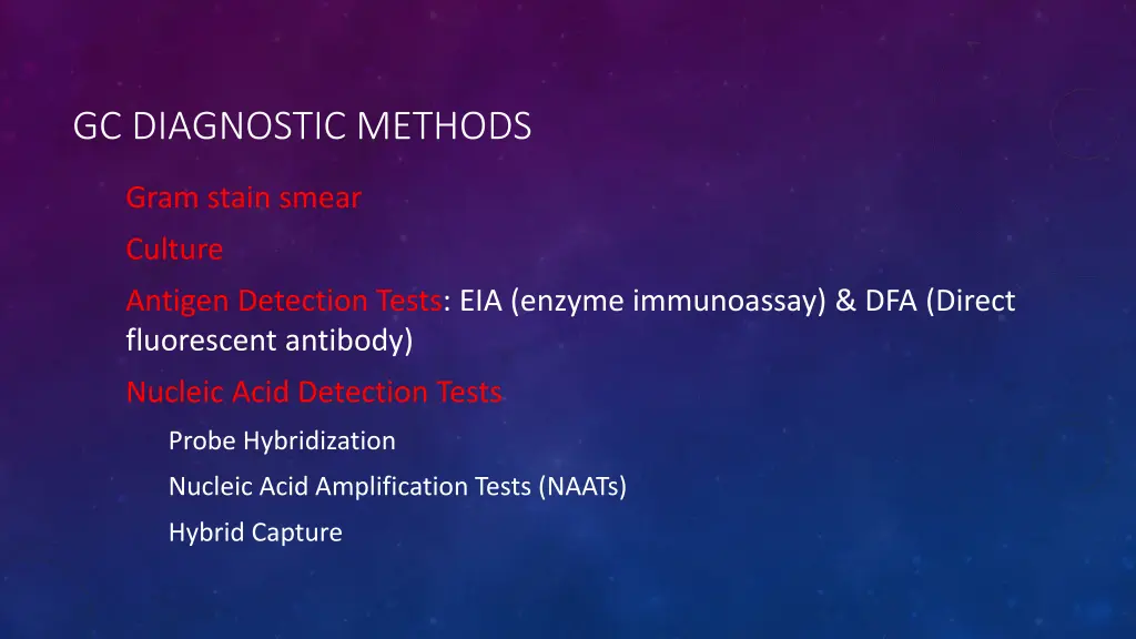 gc diagnostic methods