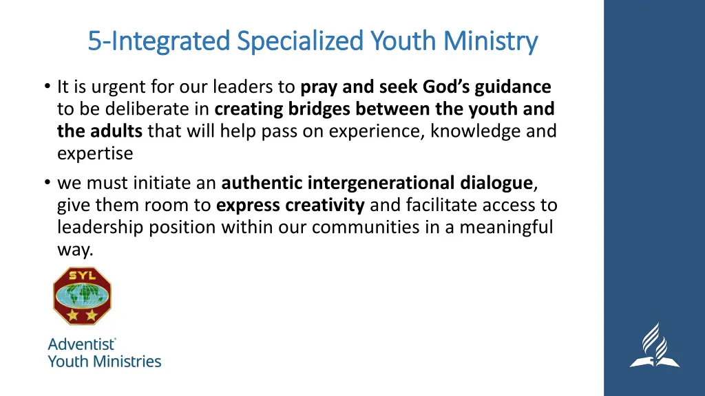 5 5 integrated specialized youth ministry