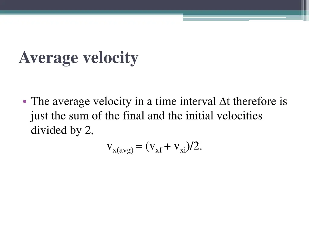 average velocity