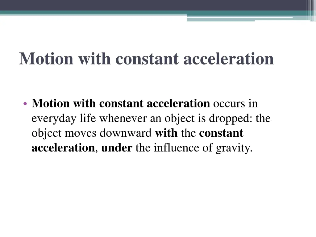 motion with constant acceleration