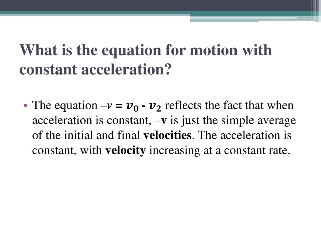 what is the equation for motion with constant