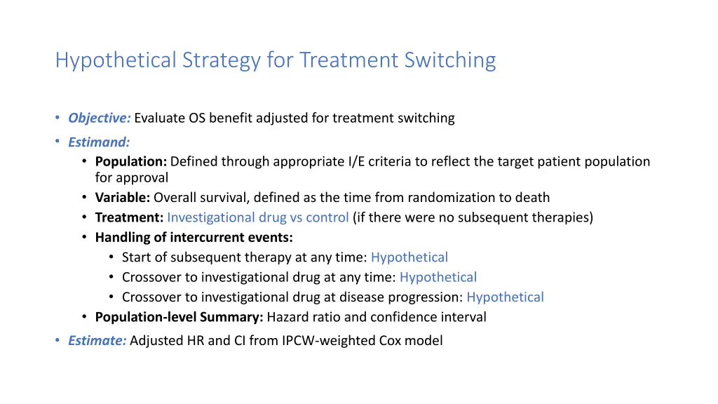 hypothetical strategy for treatment switching