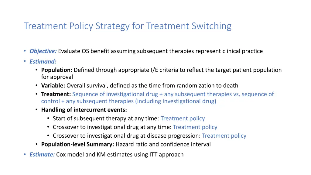 treatment policy strategy for treatment switching