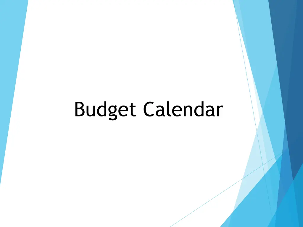 budget calendar