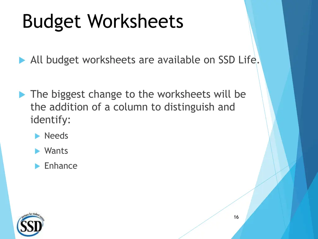 budget worksheets 1