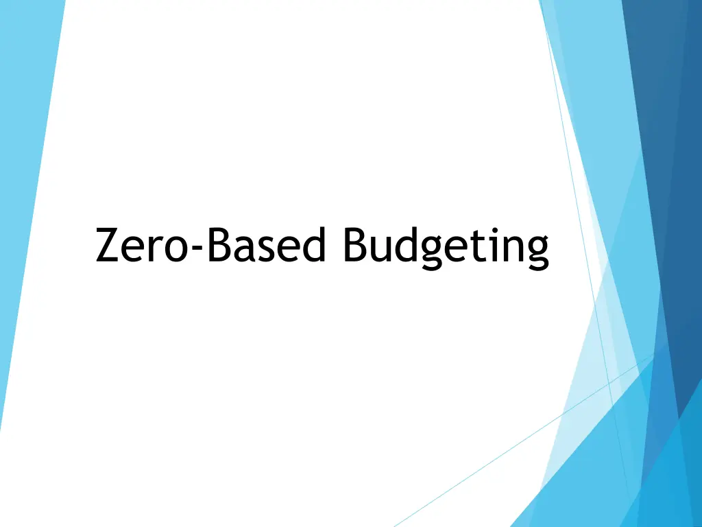 zero based budgeting