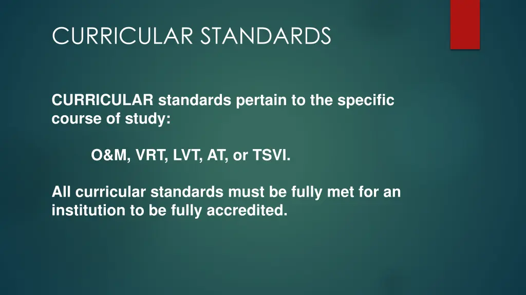 curricular standards