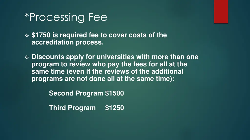 processing fee