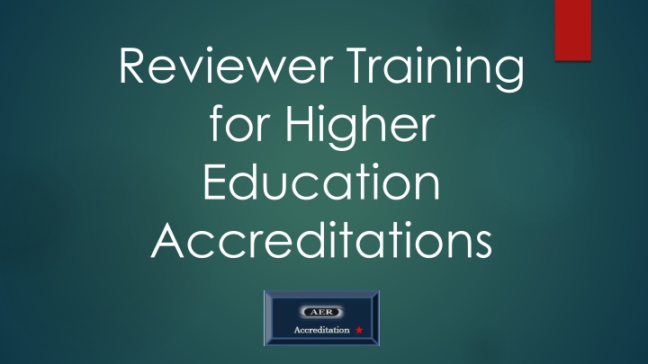 reviewer training for higher education