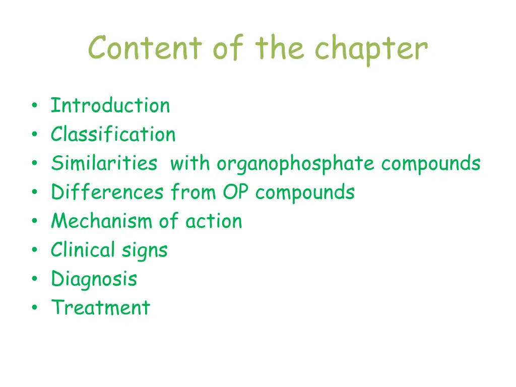 content of the chapter