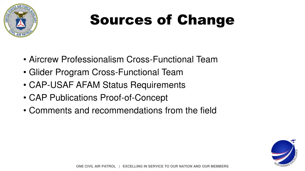 sources of change