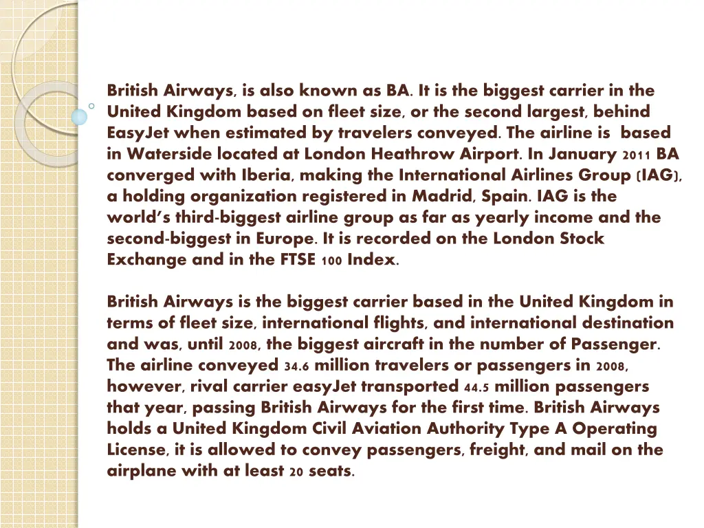 british airways is also known