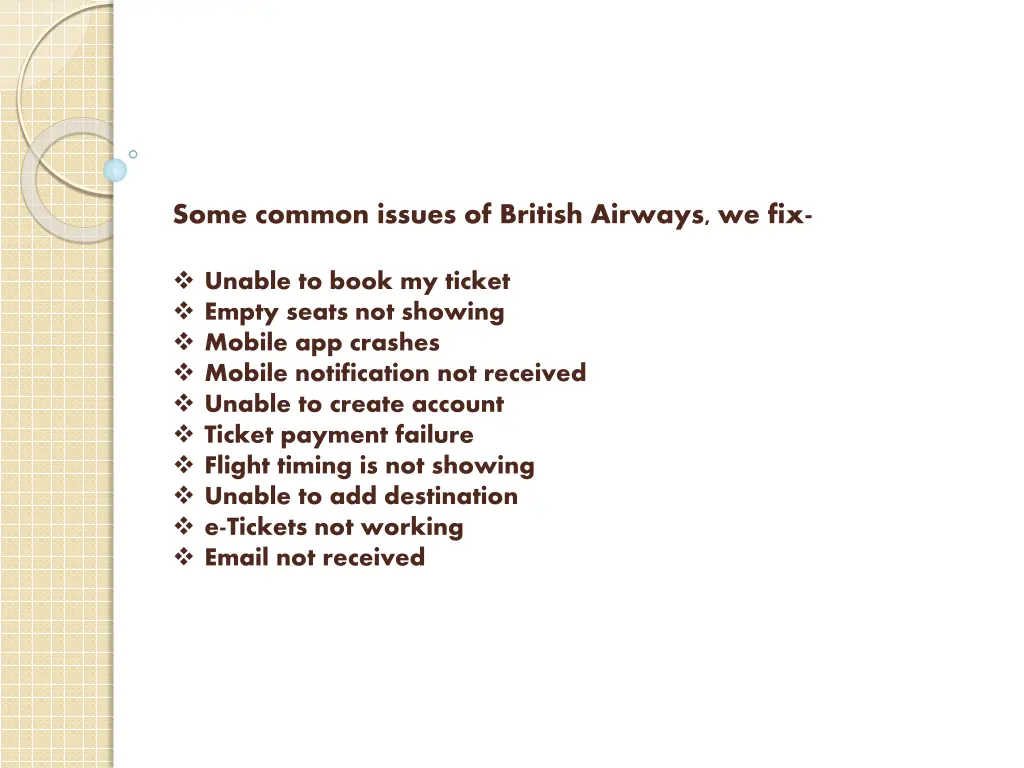 some common issues of british airways we fix