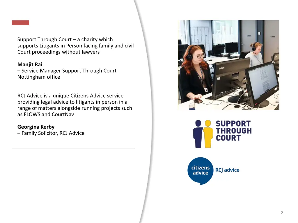 support through court a charity which supports