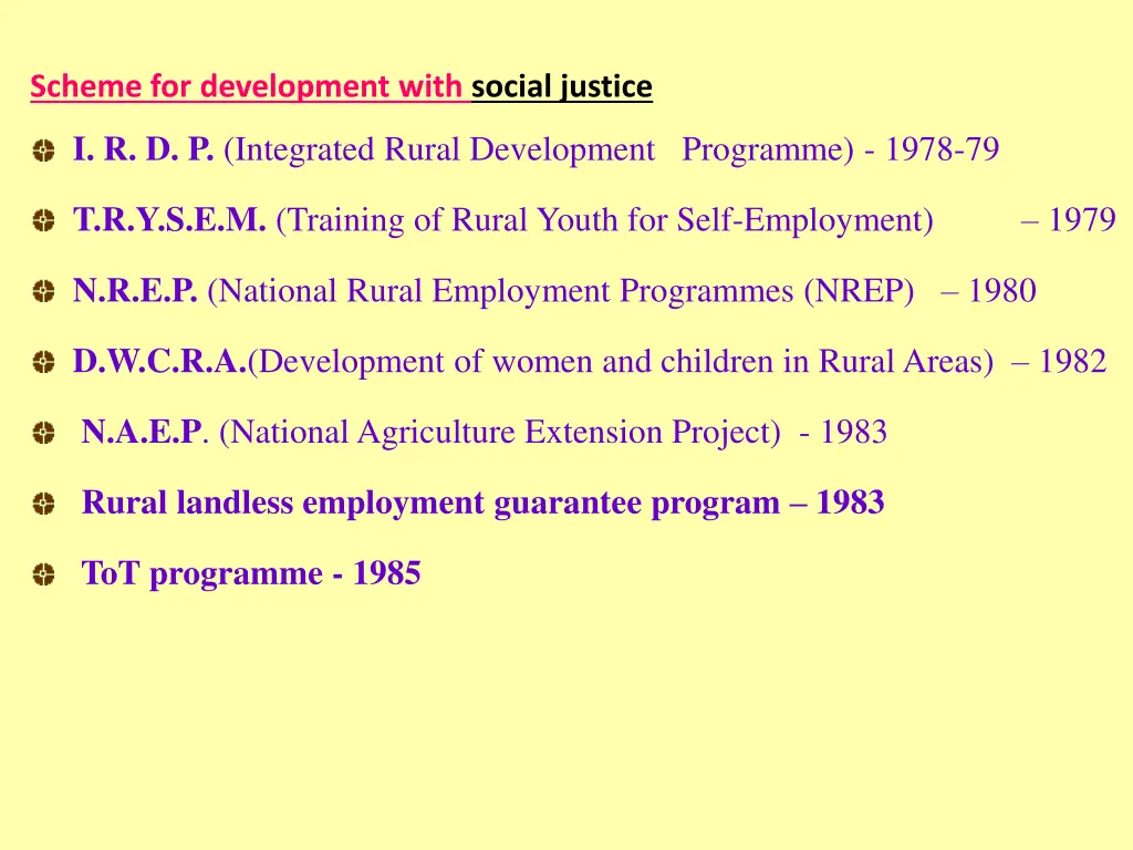 scheme for development with social justice 1