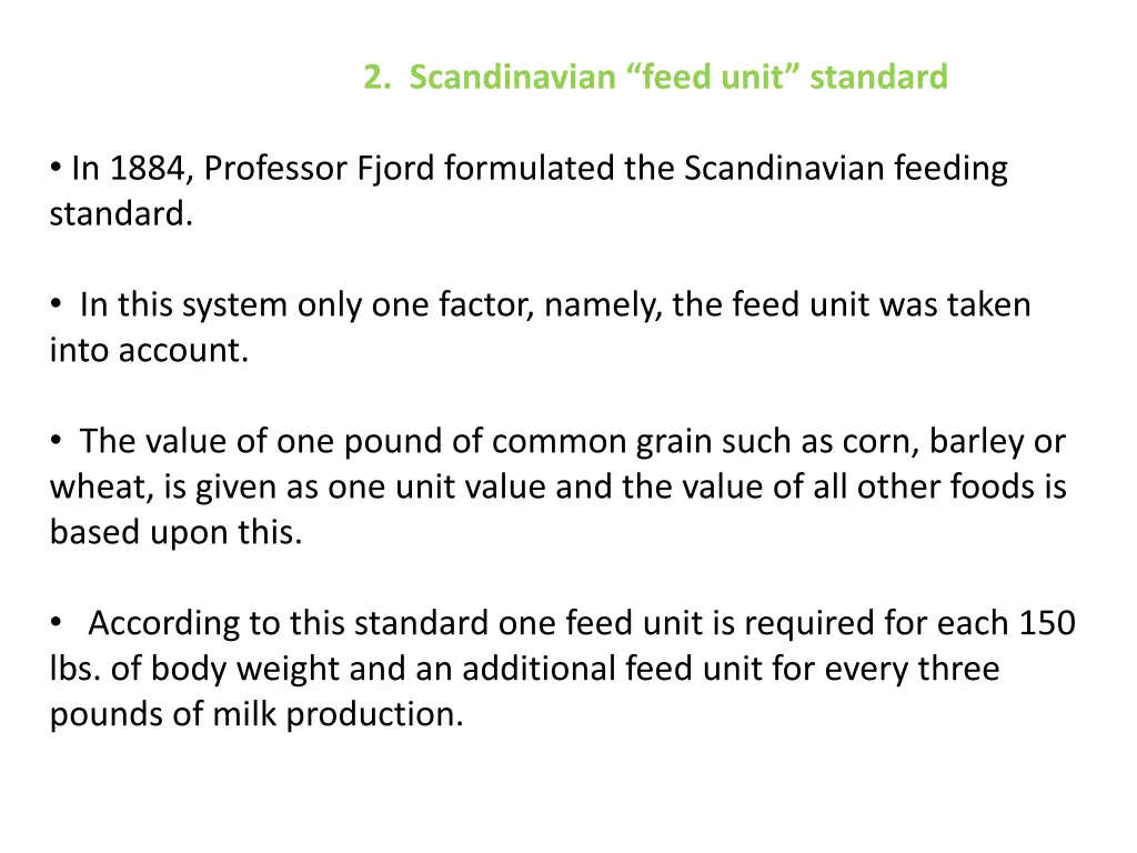 2 scandinavian feed unit standard