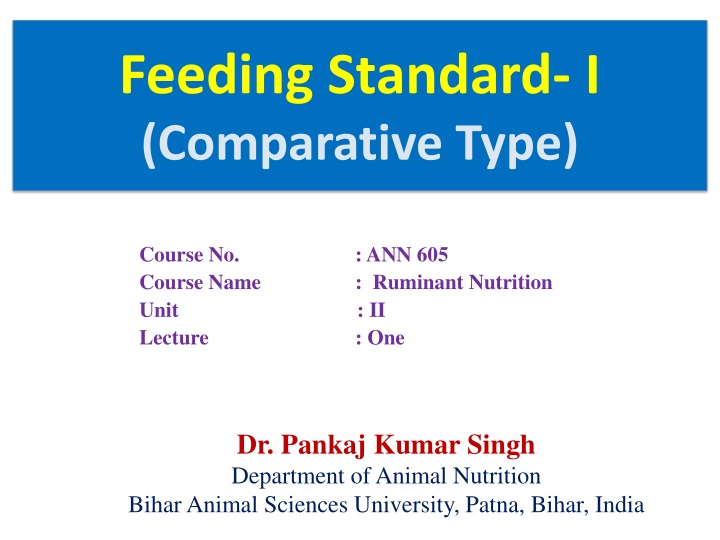 feeding standard i comparative type