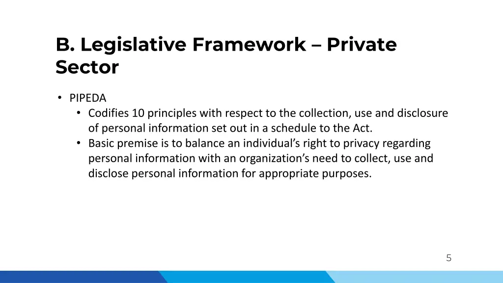 b legislative framework private sector 1