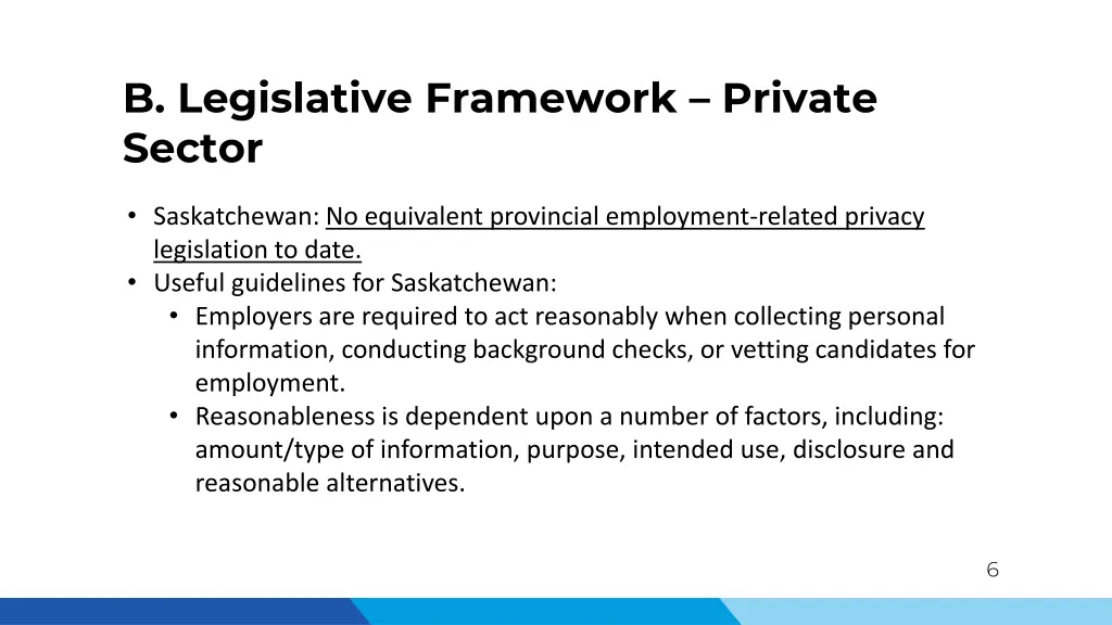 b legislative framework private sector 2