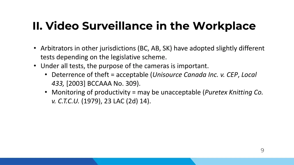 ii video surveillance in the workplace 1