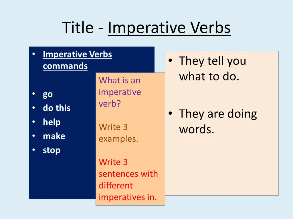 title imperative verbs 1