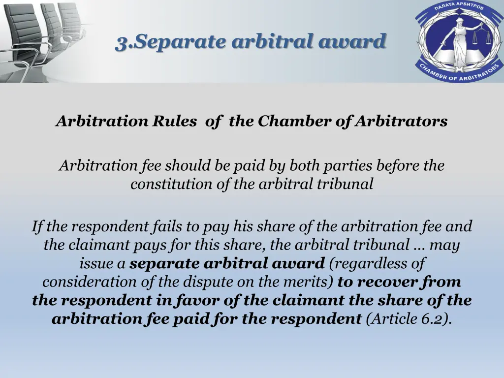 3 separate arbitral award