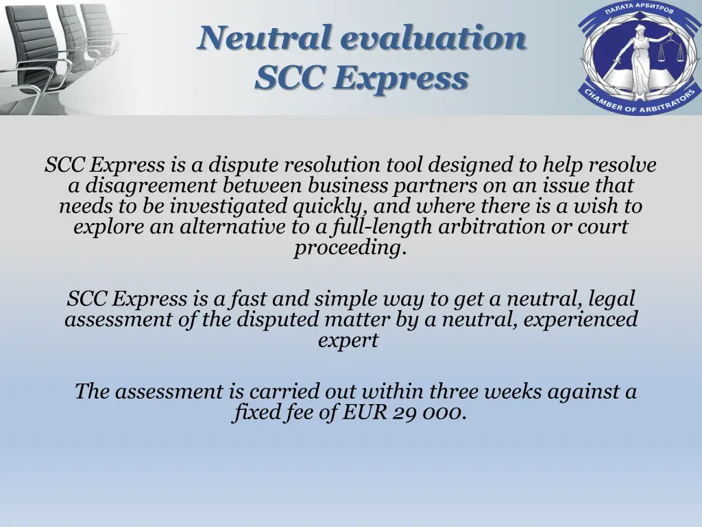 neutral evaluation scc express