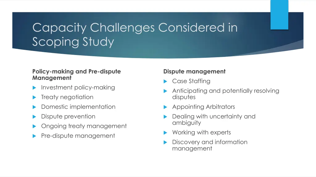 capacity challenges considered in scoping study