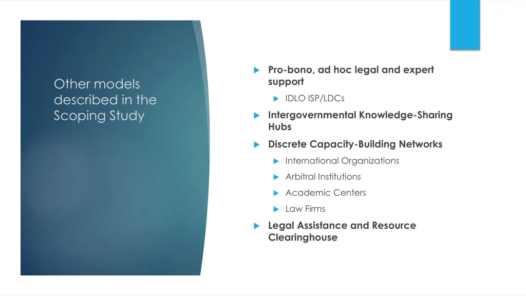 pro bono ad hoc legal and expert support