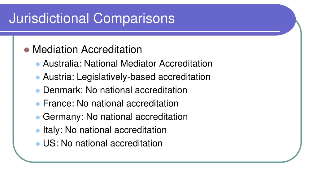 jurisdictional comparisons 2