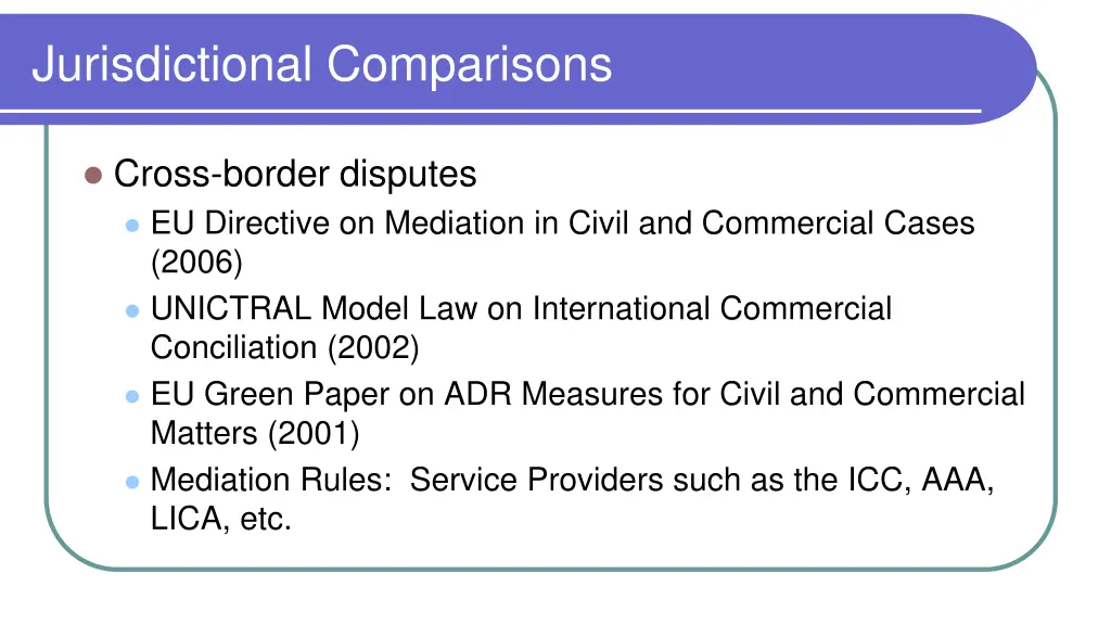 jurisdictional comparisons 3