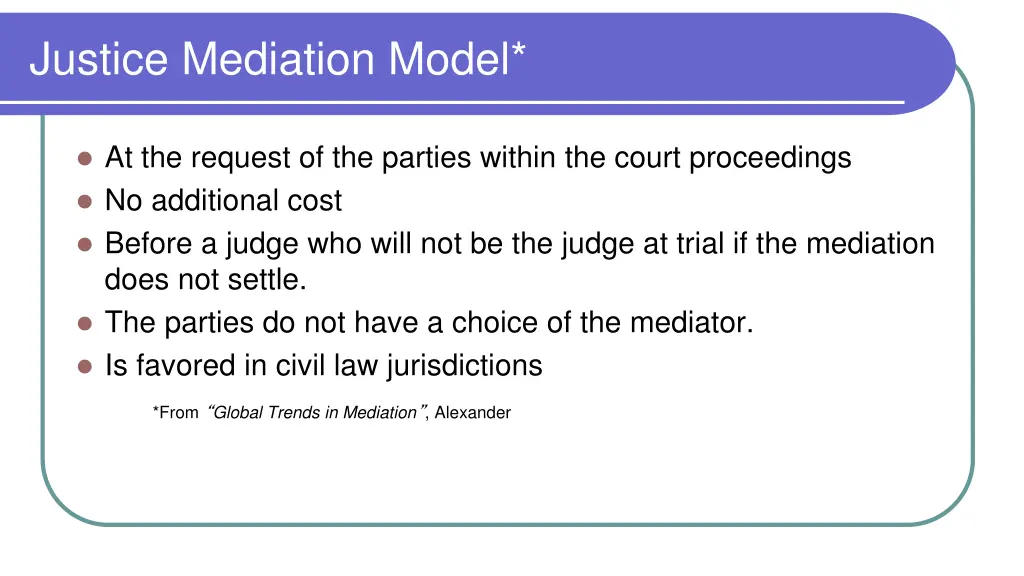 justice mediation model