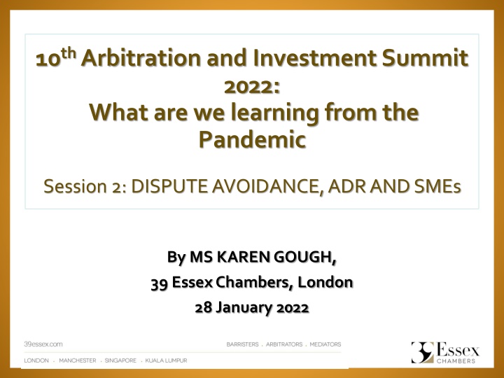 10 th arbitration and investment summit 2022 what