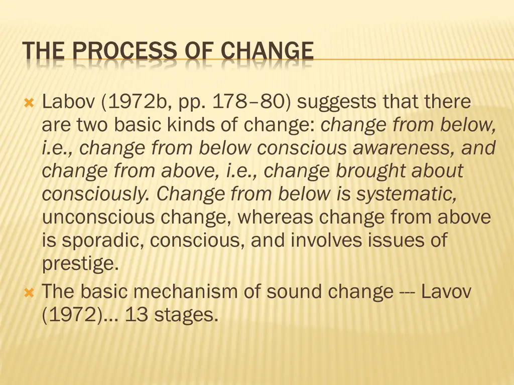 the process of change