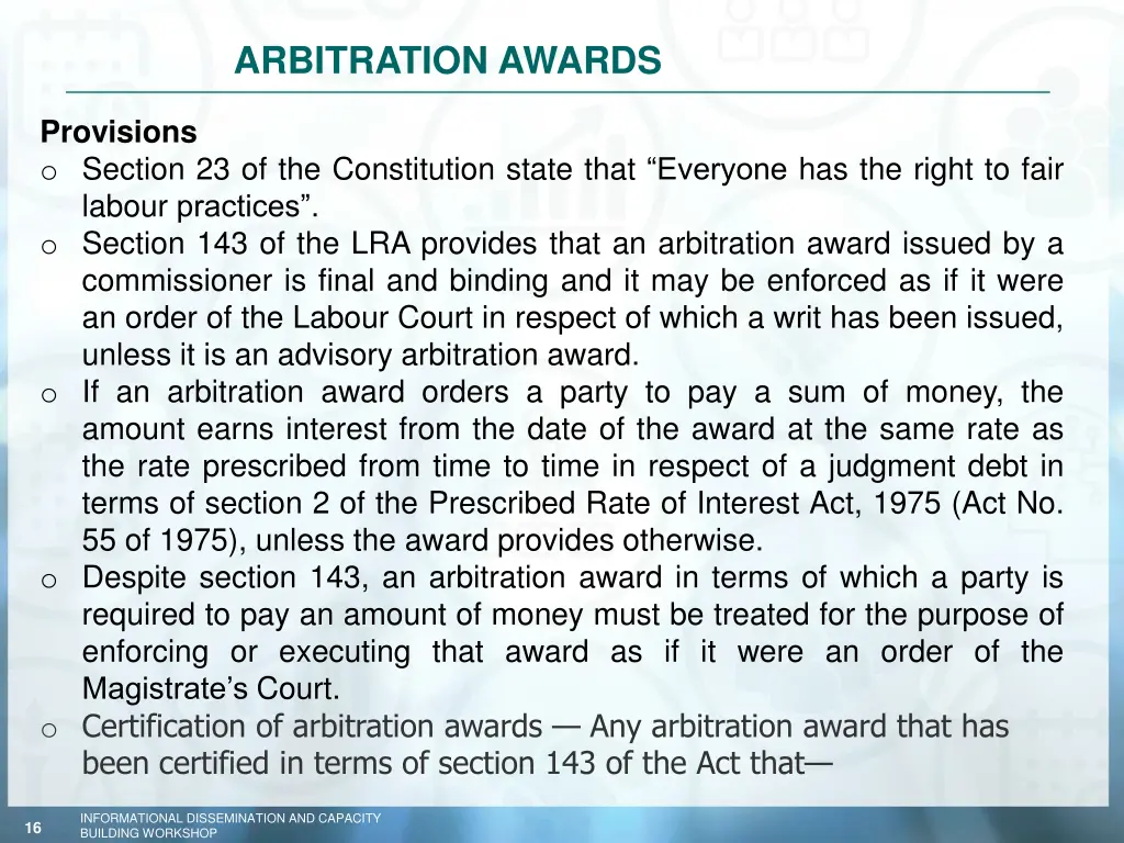 arbitration awards