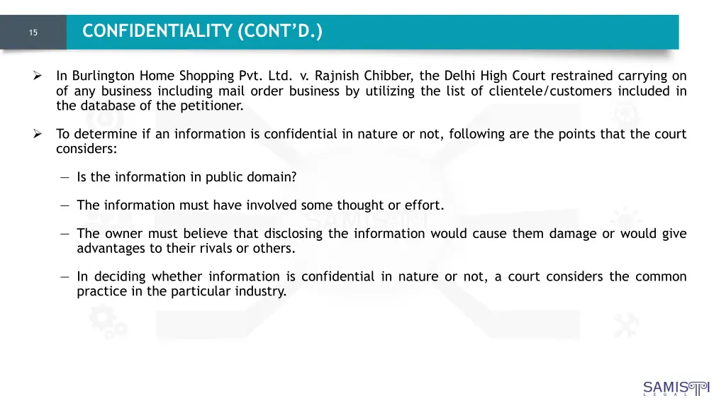 confidentiality cont d