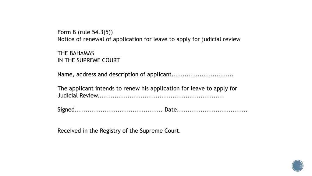 form b rule 54 3 5 notice of renewal