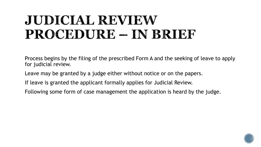 judicial review procedure in brief