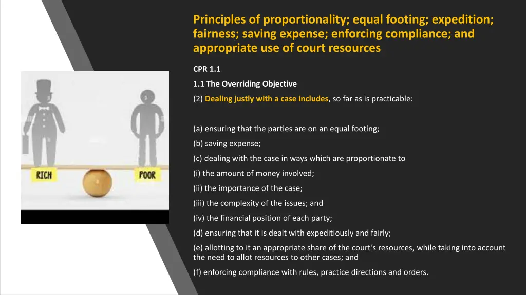 principles of proportionality equal footing