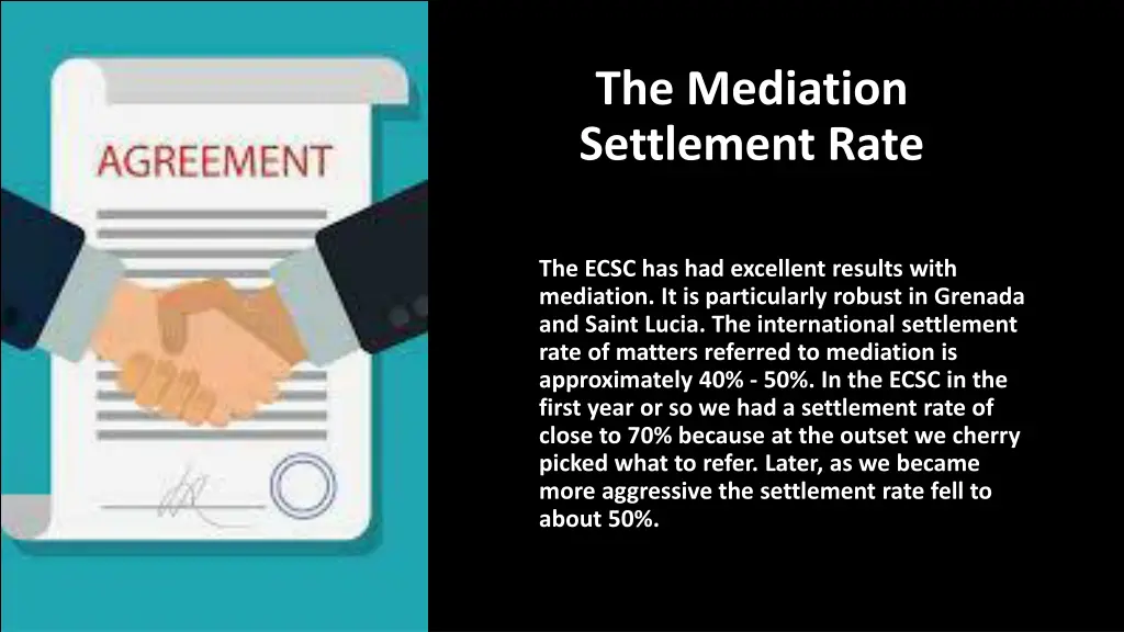 the mediation settlement rate