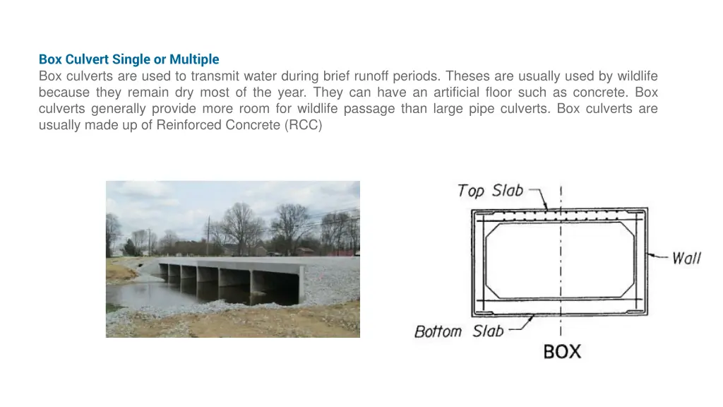 box culvert single or multiple box culverts