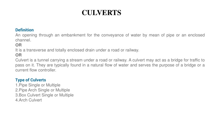 culverts